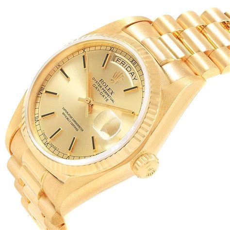 18 karat gold presidential rolex|Rolex yellow gold watch.